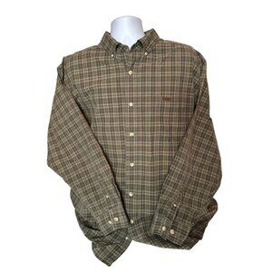 Carhartt Mens Long-Sleeve Plaid Button-Up Shirt 2XL S130GRN